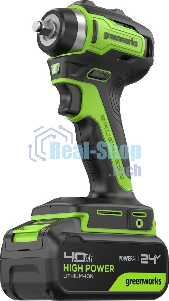 Гайковерт Greenworks G24IW200 аккум. патрон:квад.3/8