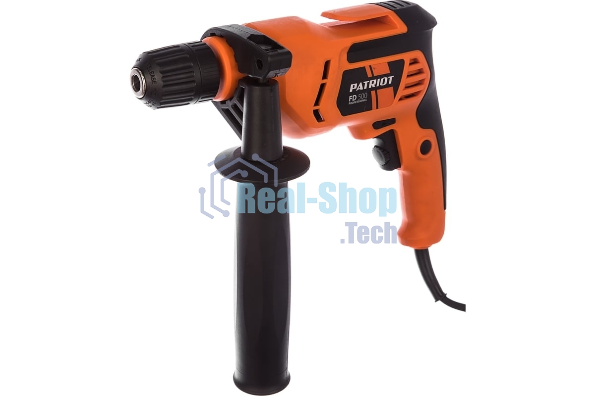 Дрель электрическая PATRIOT FD500 120301420 Эл. дрель, без удара, мощность 500Вт, макс.диаметр сверла 10мм, быстрозажим. патрон