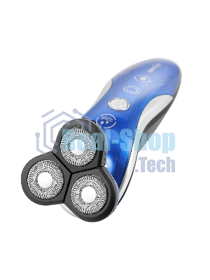 Электробритва Centek CT-2170 (синий) ротор 3D, влажное бритье, 3 плав.головки, 2-ные лезвия, до 50 мин раб