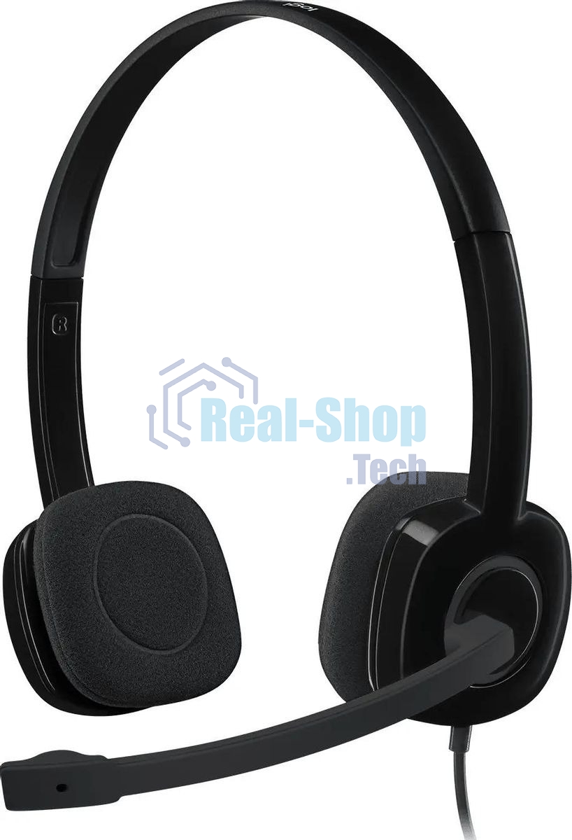 Гарнитура Logitech H151 чёрный, проводная, 3.5 мм