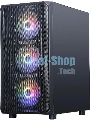 Компьютерный корпус Accord 3602 черный без БП ATX 2xUSB3.0 1xUSB3.1 audio bott PSU