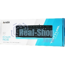 Клавиатура проводная A4Tech Fstyler FKS10, USB, черный/синий