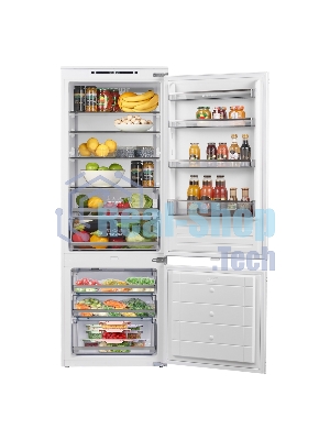 Встраиваемый холодильник Maunfeld MBF193NFW1GR Inverter белый двухкамерный 257/84 л морозилка снизу, No Frost