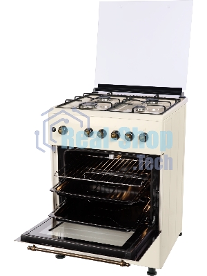 Плита газовая Nordfrost GG 6061 Y бежевый, конфорок 4 шт, духовка 63 л, 60 см x 89 см x 60 см