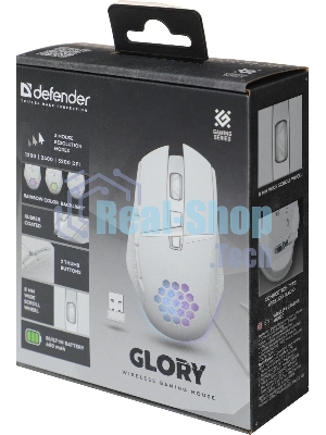 Мышь беспроводная Defender Glory GM-514 белый, 3200 dpi, радиоканал, USB, кнопки - 7