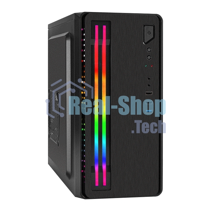 Компьютерный корпус Minitower ExeGate mEVO-7805-XP500 (mATX, БП XP500 с вент. 12см, 2*USB+1*USB 3.0, аудио, черный, с 2*RGb подсветкой)