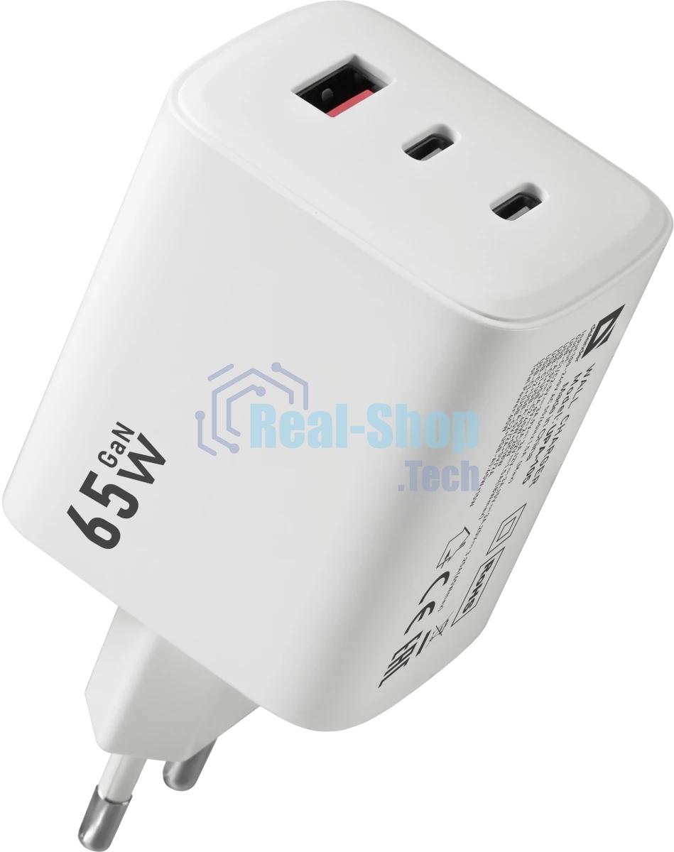 Сетевое зарядное устройство Defender UPA-105 65W, USB A+C+С, белый
