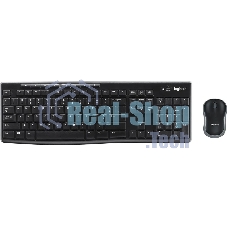 Комплект клавиатура+мышь Logitech MK270 беспроводной, USB, 1000 DPI, чёрный (неоригинальная гравировка)