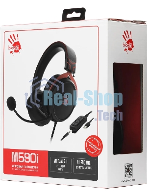 Гарнитура Bloody M590i Sports красный-чёрный, проводная, USB