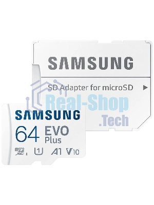Флеш карта Samsung EVO Plus, microSDXC 64Gb (R/W 160/90 Mb/s, adapter) MB-MC64SA/APC