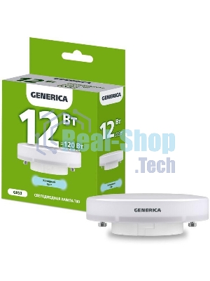 Лампа светодиодная IEK GENERICA T80 таблетка 12Вт 230В 6500К GX53
