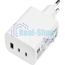 Сетевое зарядное устройство Defender UPA-105 65W, USB A+C+С, белый