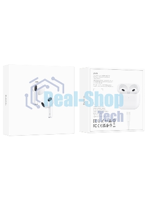 Наушники TWS Hoco EW76 белый, вкладыши, Bluetooth, до 4 ч