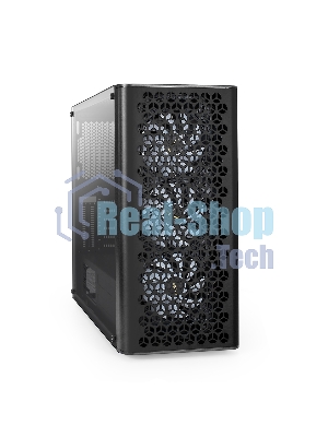 Компьютерный корпус Miditower ExeGate EVO-9202 (ATX, без БП, с окном, 1*USB+1*USB 3.0, аудио, 3 вент. 12см с RGb подсветкой)