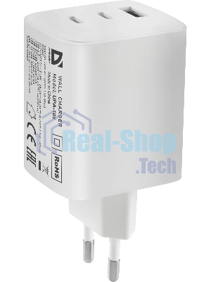 Сетевое зарядное устройство Defender UPA-105 65W, USB A+C+С, белый