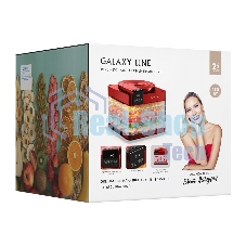 Сушилка для овощей и фруктов Galaxy Line GL 2630, красный, с электронным управлением, 450 Вт