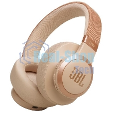 Беспроводные/проводные наушники JBL Live 770NC бежевый, полноразмерные, Bluetooth + проводной, адаптивное шумоподавление