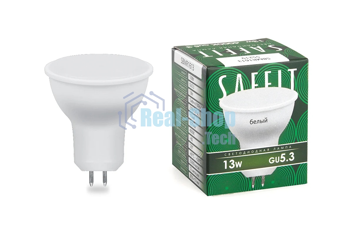 Лампа светодиодная SAFFIT SBMR1613 (55219) 13Вт 230В GU5.3 белый