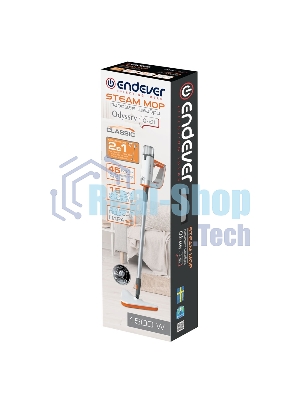 Паровая швабра Endever Odyssey Q-621 белый/оранжевый, 1500 Вт, 0,35 л