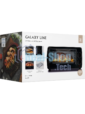 Мини-печь Galaxy Line GL 2625, черный, 8 л, 1000 Вт, таймер на 60 минут, индикатор работы, автоотключение