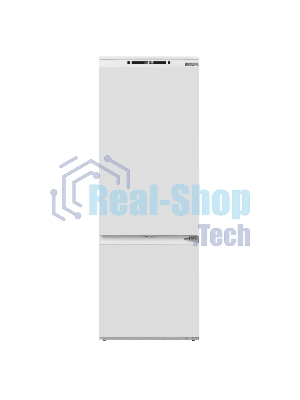 Встраиваемый холодильник Maunfeld MBF193NFW1GR Inverter белый двухкамерный 257/84 л морозилка снизу, No Frost