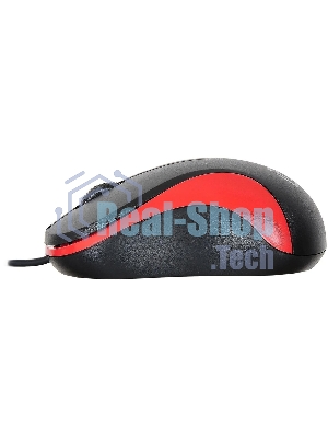 Мышь проводная Oklick 115S черный/красный, 1200 dpi, USB, кнопки - 3