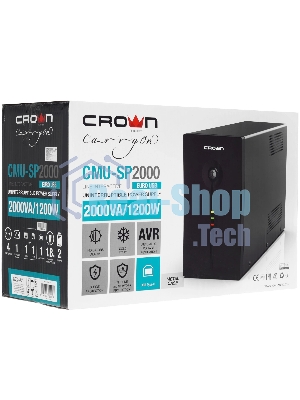 Источник бесперебойного питания Crown CMU-SP2000EURO/2000 ВА/1200 Вт/1 х IEC 320 C13 (компьютерная), 4 х CEE 7 (евророзетка)