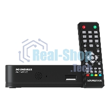 Приставка для цифрового ТВ SoundMax SM-DVBT272 черный, DVB-T2, DVB-T, DVB-C, HDMI, USB 2.0 х2