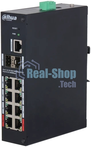 Коммутатор Dahua DH-HS4210-8GT-110, 8×1 Гбит/с + 2×1 Гбит/с SFP, управляемый