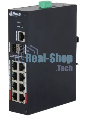 Коммутатор Dahua DH-HS4210-8GT-110, 8×1 Гбит/с + 2×1 Гбит/с SFP, управляемый