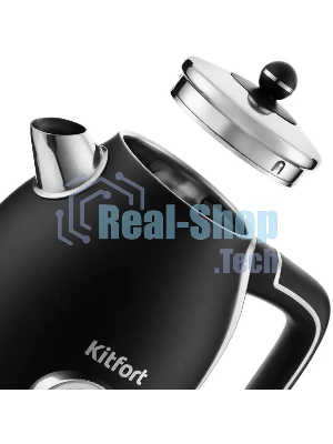 Чайник электрический Kitfort КТ-6102-1 черный с серебром