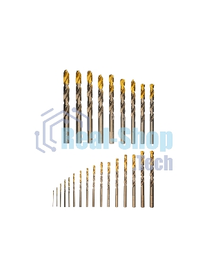 Набор сверл по металлу Denzel 1-13 мм, Р6М5К8-TiN, Golden Tip, 25 шт