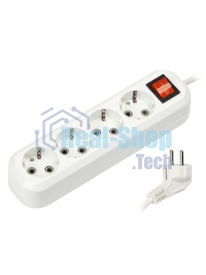 Удлинитель Smartbuy (SBE-16-4-02-ZS) 4 гнз х 2,0 м (16А/3.5 кВт, ПВС 3х1.0)