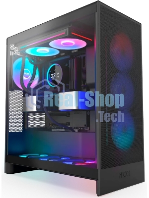 Система жидкостного охлаждения для ПК/Water Cooling System NZXT Kraken Elite 280 RGb (250W, 280мм, LED temp., Black/Fans: 2x140мм, 98.61CFM, 34.5dBA, 2000RPM/Pump height 65мм, 2800RPM, Rad thickness 27мм/S: 1851, 1700, 1200, 115X, AM5, AM4)