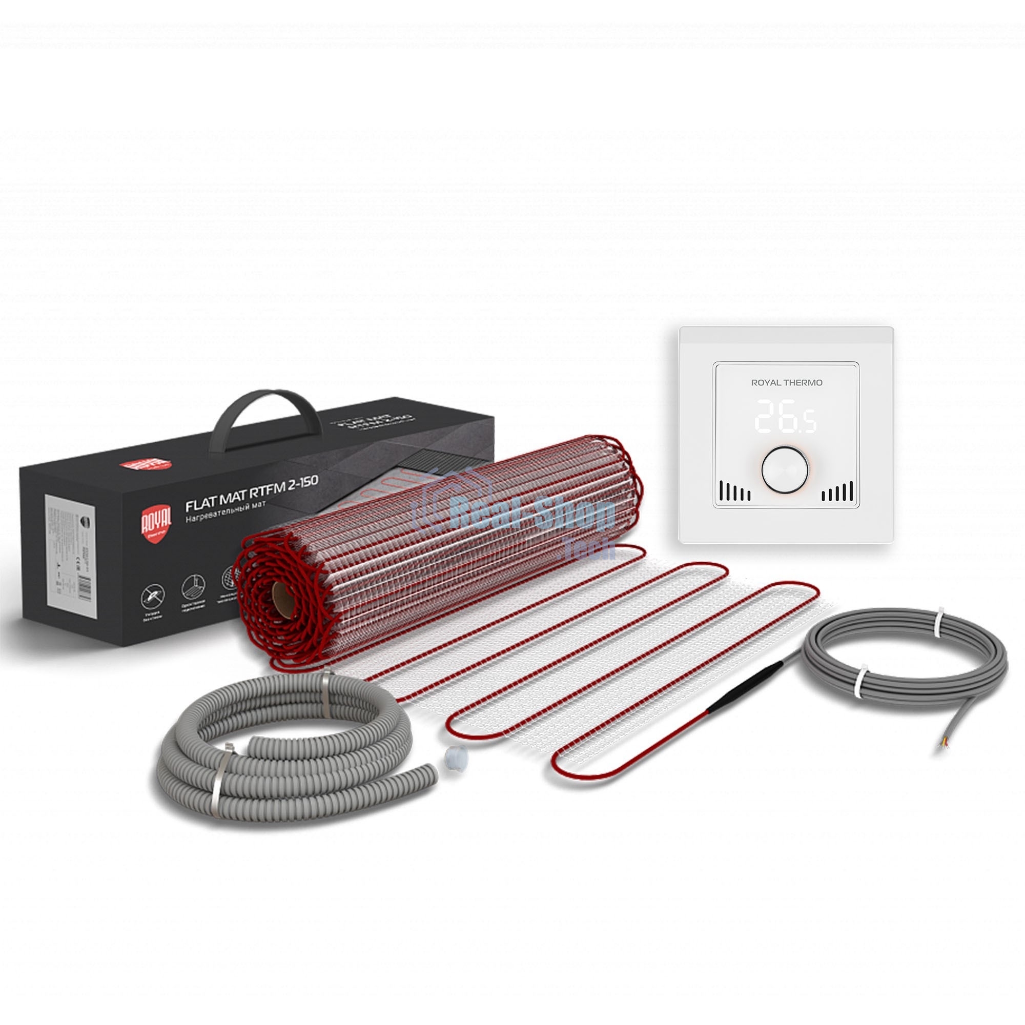 Мат нагревательный Royal Thermo Flat Mat RTFM 2-150-2,5 (комплект с терморегулятором RTI-16)