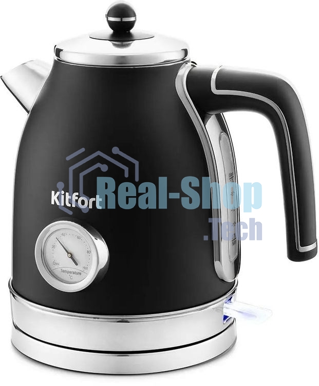 Чайник электрический Kitfort КТ-6102-1 черный с серебром