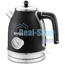 Чайник электрический Kitfort КТ-6102-1 черный с серебром
