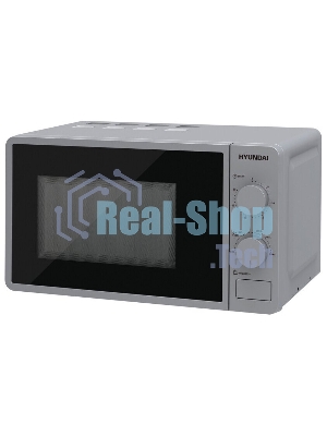 Микроволновая печь Hyundai HYM-M2001 серебристый/черный, 20 л, 700 Вт, переключатели - поворотный механизм