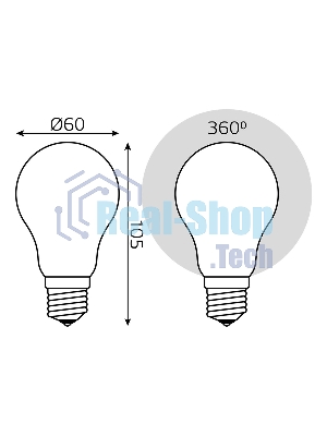 Лампа светодиодная Gauss Filament A60 E27 10Вт 4100К OPAL диммир