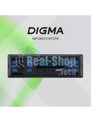 Автомагнитола Digma MCP-225B, 1 DIN, Bluetooth, USB Type-A, AUX