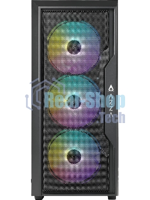 Компьютерный корпус Azza Fighter черный без БП ATX 4x120мм 2x140мм 2xUSB2.0 1xUSB3.0 audio bott PSU