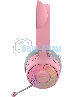 Гарнитура Razer Kraken Kitty V3 Pro Quartz розовый, беспроводная, bluetooth, до 70 ч, подсветка