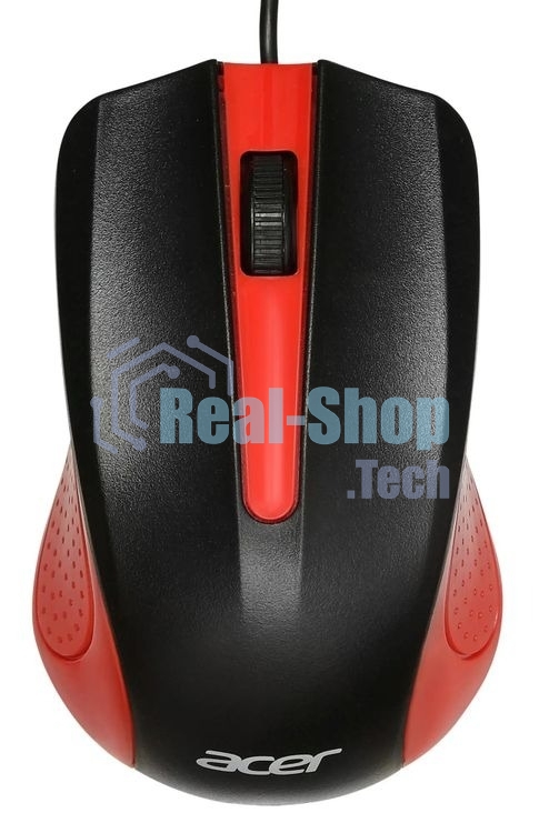 Мышь проводная Acer OMW012 черный/красный, 1200 dpi, USB, кнопки - 3