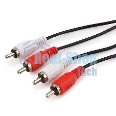 Кабель аудио Cablexpert CCA-2R2R-1.8M-N, 2xRCA/2xRCA, 1.8м, черный, пакет