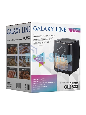 Аэрогриль Galaxy Line GL2523 черный, 2000 Вт, 13 л, сенсор, 10 программ