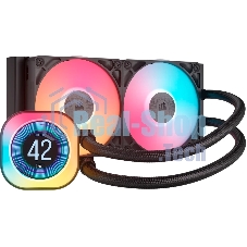 Система жидкостного охлаждения Corsair iCUE LINK TITAN 240 RX LCD (240мм, черный, RGb/ Fans: 2x120мм, 73.5CFM, 36dBA, 2100RPM/ S: 1851, 1700, AM5, AM4)