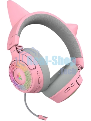 Гарнитура Razer Kraken Kitty V3 Pro Quartz розовый, беспроводная, bluetooth, до 70 ч, подсветка