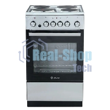 Плита электрическая De Luxe 5004.16э 010 серебристый, конфорок 4 шт, духовка 46 л, гриль, 50 см x 85 см x 50 см