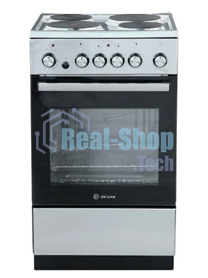 Плита электрическая De Luxe 5004.16э 010 серебристый, конфорок 4 шт, духовка 46 л, гриль, 50 см x 85 см x 50 см