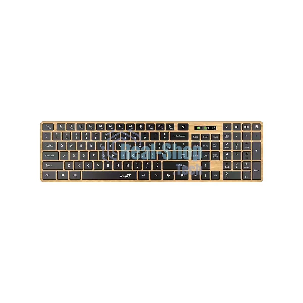 Клавиатура Genius Slimstar 7250BT гибридная, Bluetooth, радиоканал, сосновое дерево/чёрный